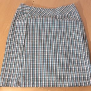 Ann Taylor loft wrap plaid skirt